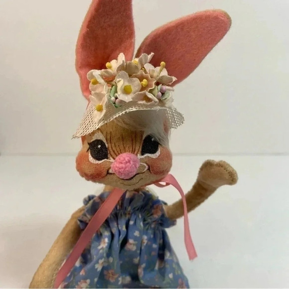 Annalee 1988 Girl Mobilitee Bunny Poseable Happy Easter Parade 7” Rabbit - Picture 2 of 13